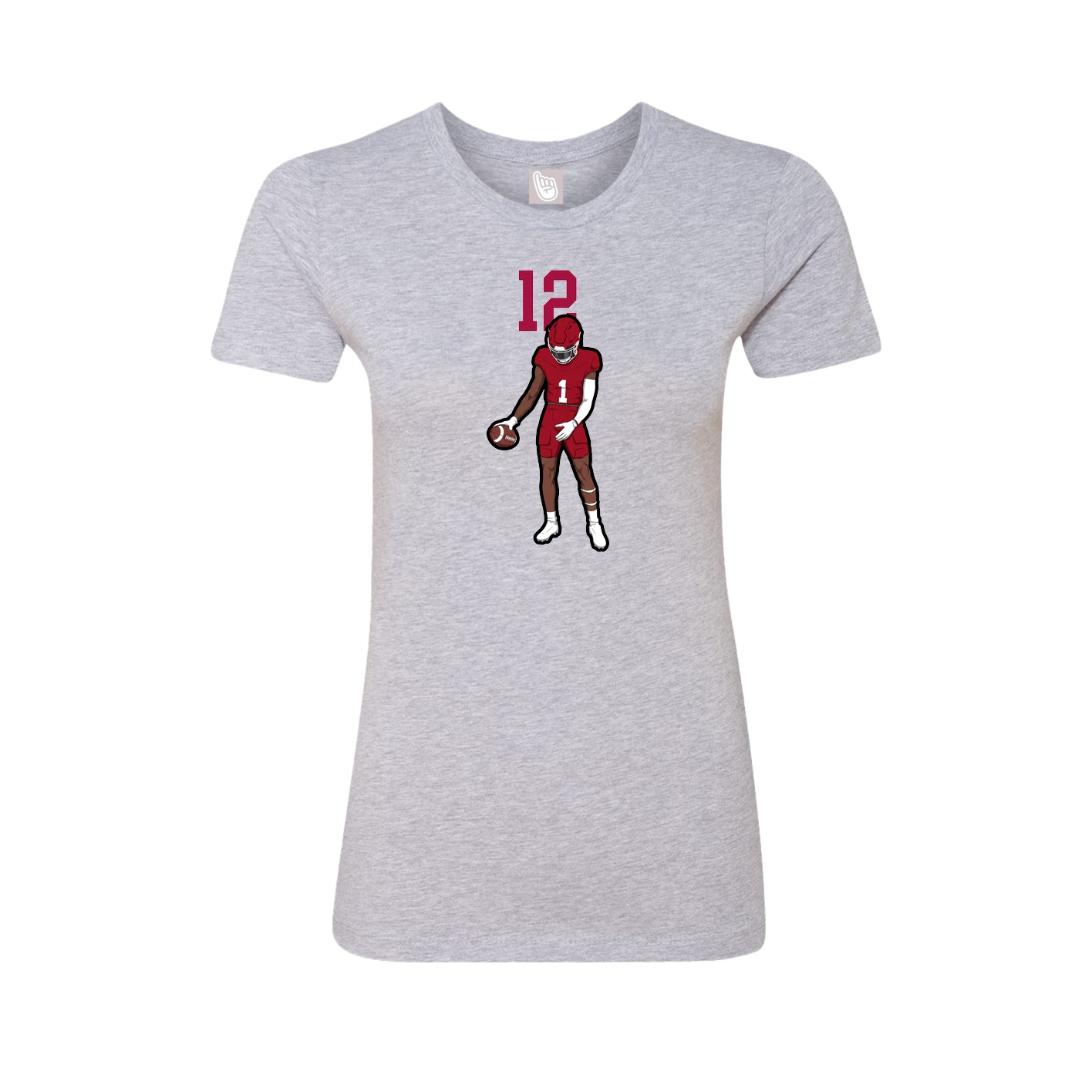 Fitted Women's Tee — Number Top in Grey