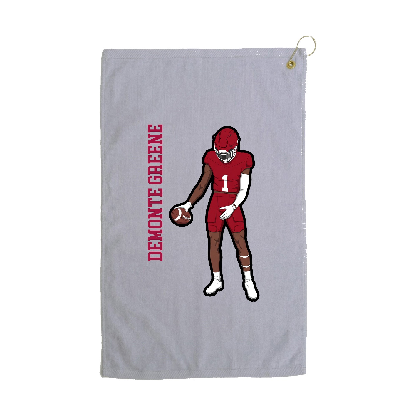 Golf Towel — Name Vertical in Grey
