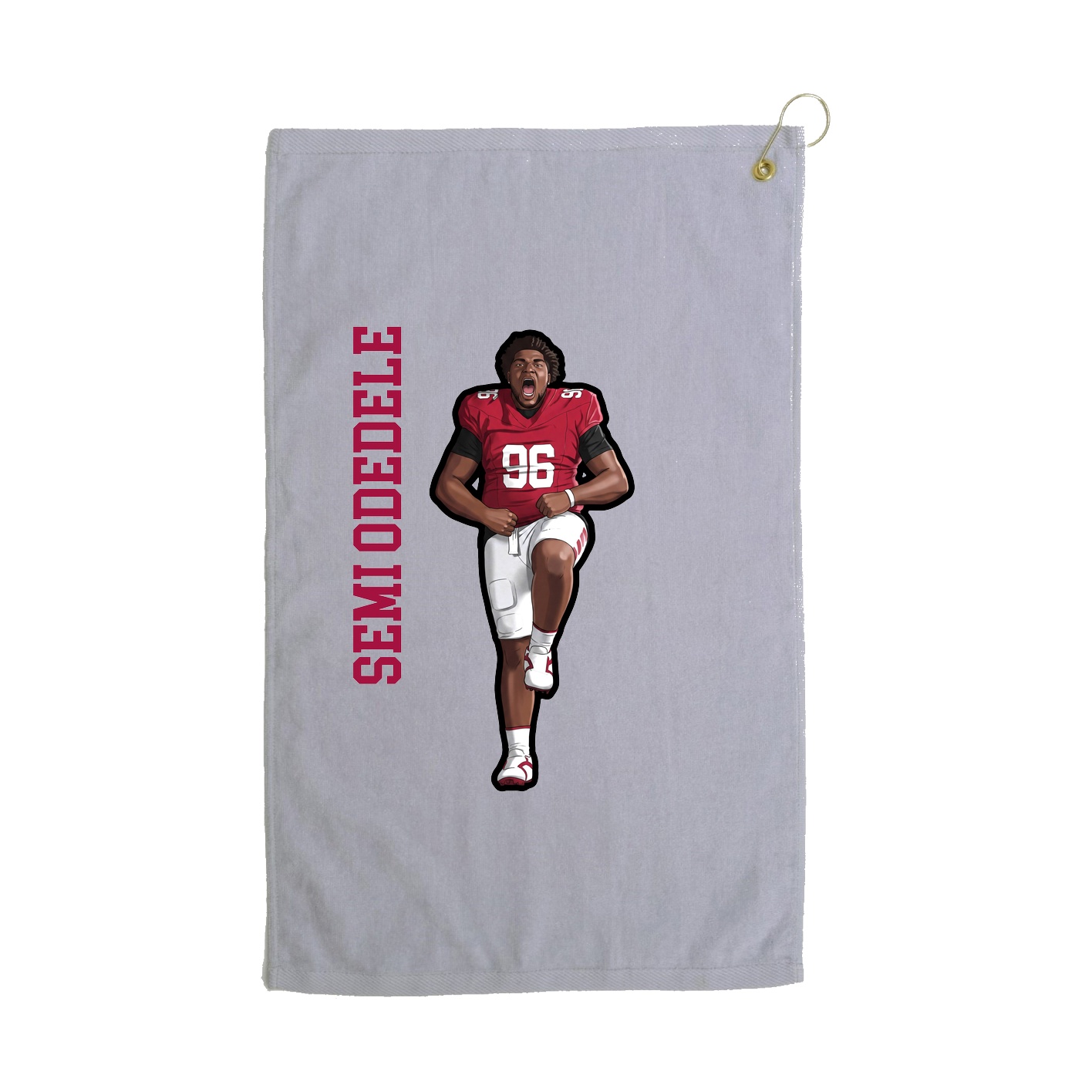 Golf Towel — Name Vertical in Grey