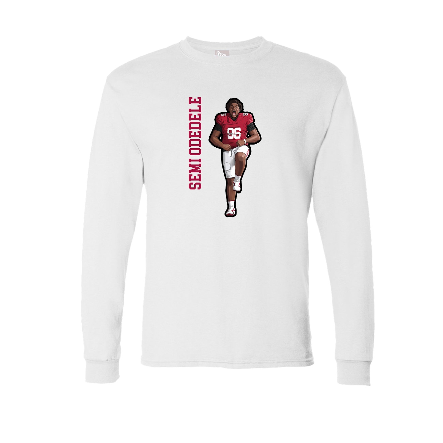 Long Sleeve Tee — Name Vertical in White