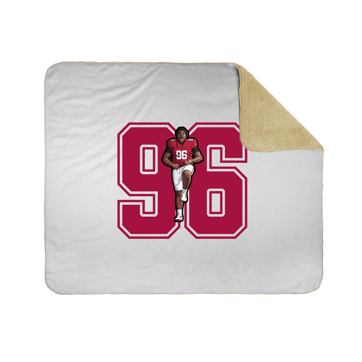 Throw Blanket — Number in White