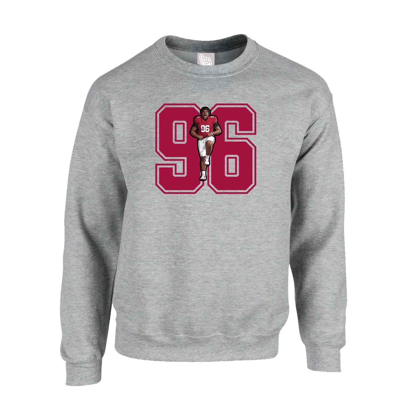 Fleece Crew — Number in Grey