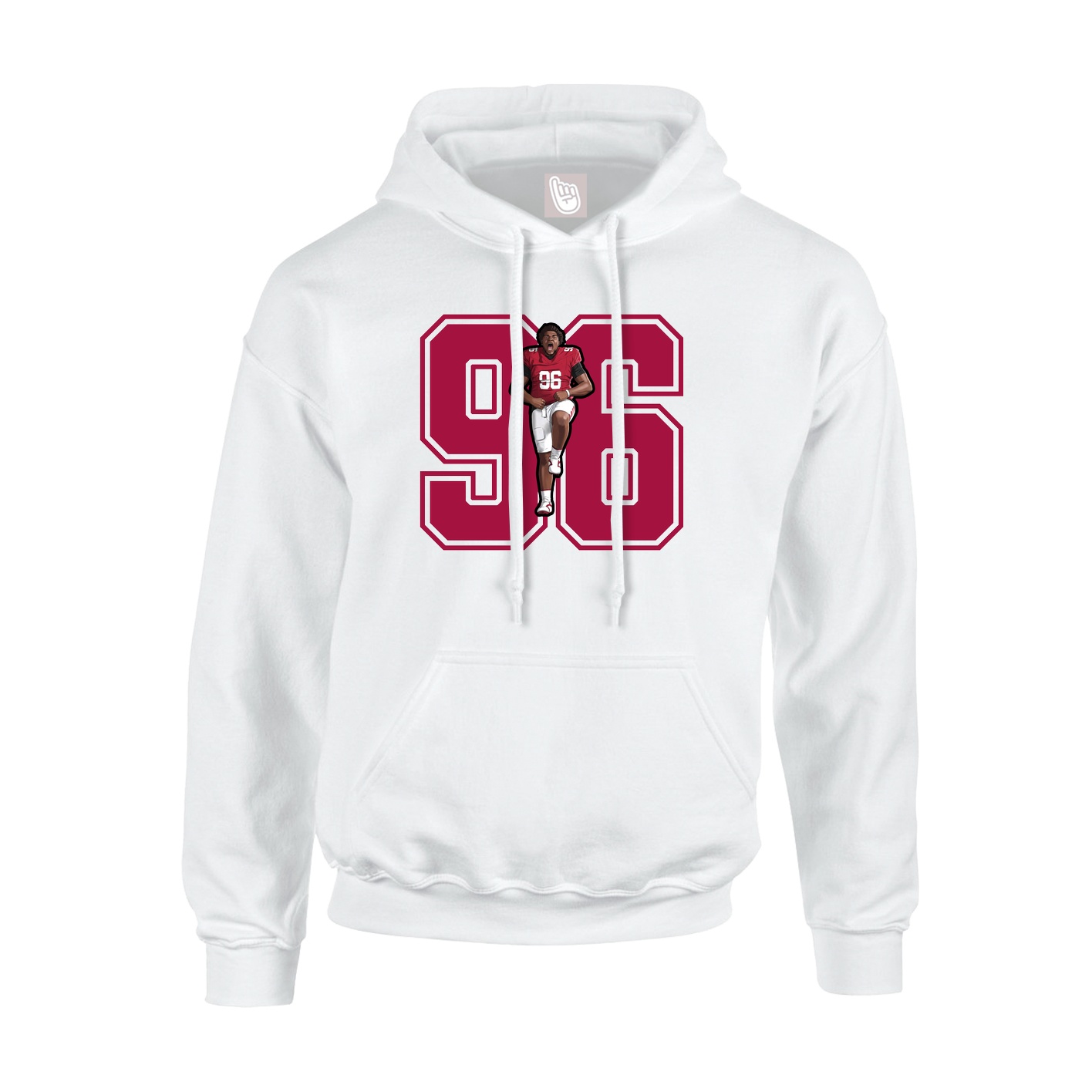 Youth Hoodie — Number in White
