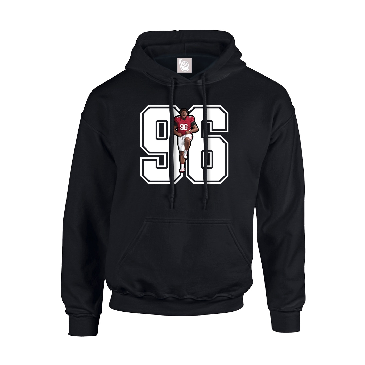 Youth Hoodie — Number in Black