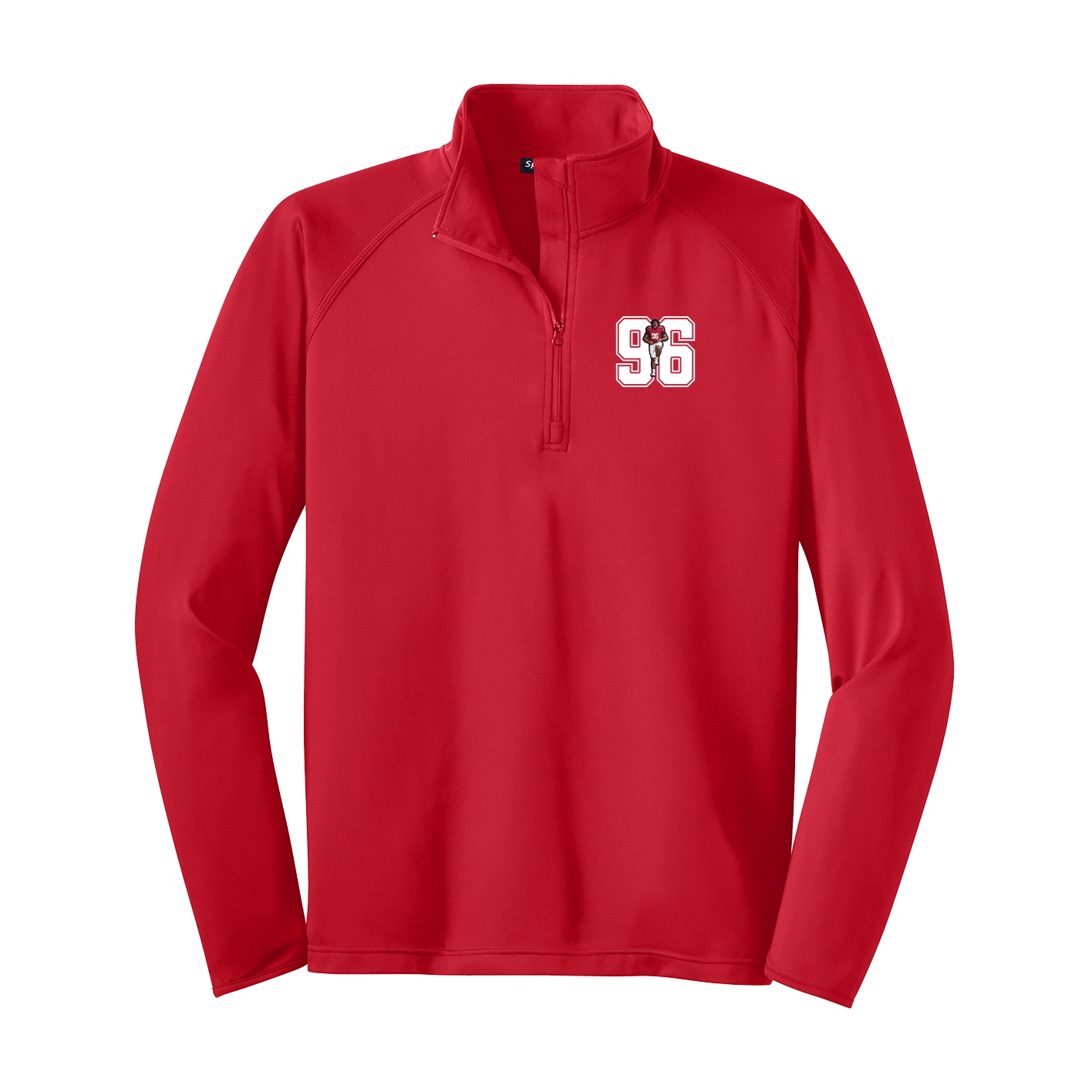 Q-Zip Pullover — Number in Red