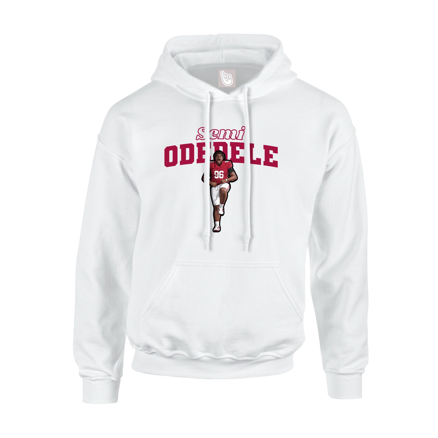 Youth Hoodie — Name Arch in White
