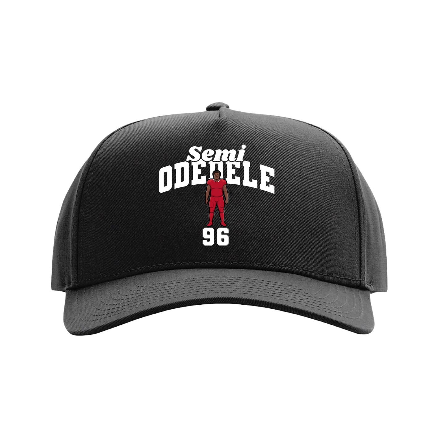 Full Fabric Five-Panel Champ Cap — Signature Arch in Black