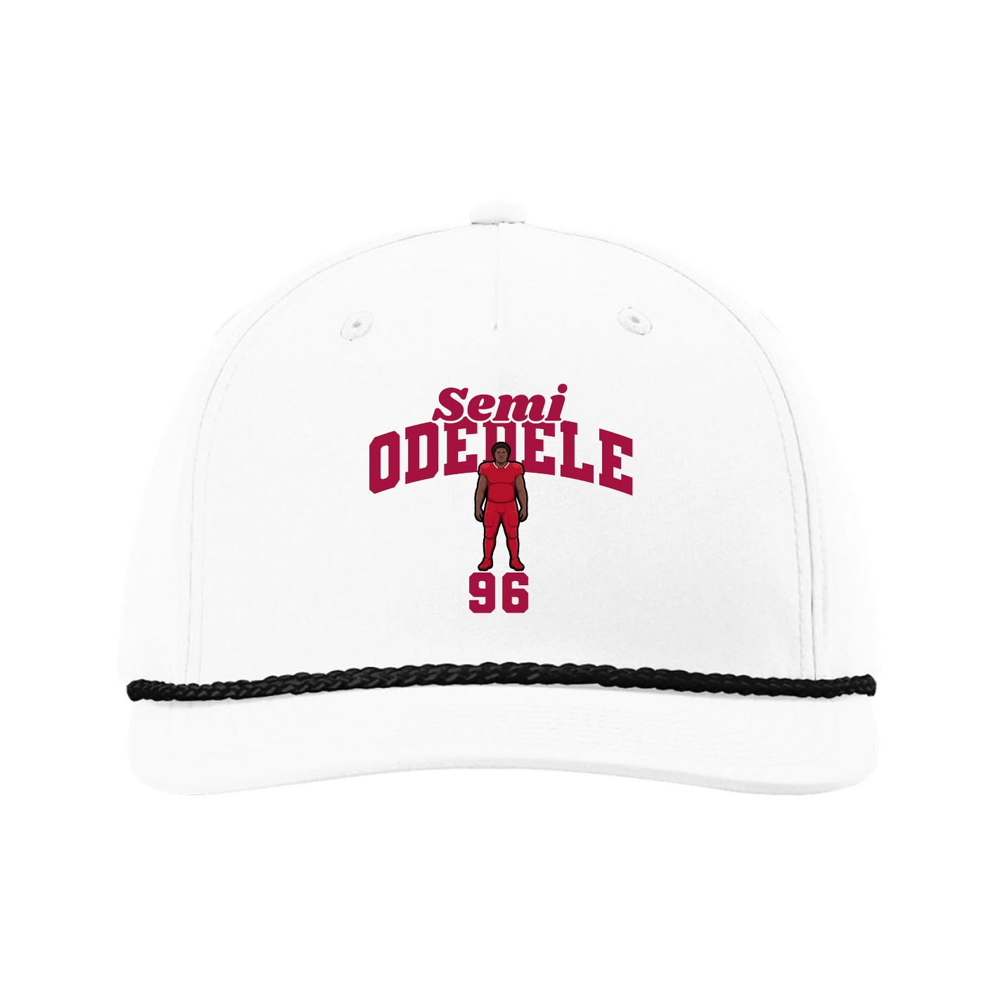 Five-Panel Classic Rope Cap — Signature Arch in White