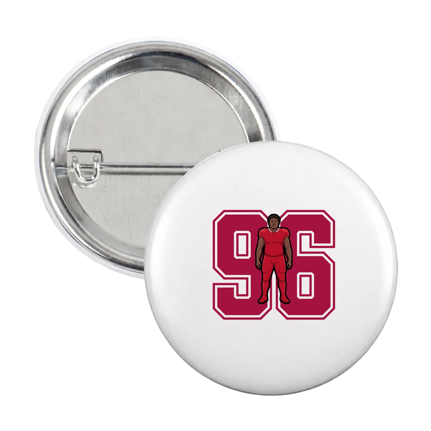 Game Day Button — Number in White
