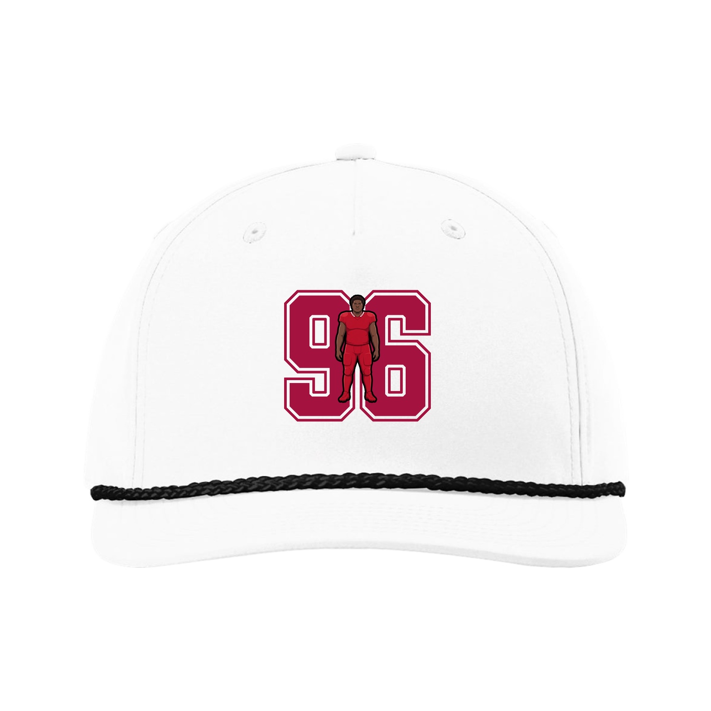 Five-Panel Classic Rope Cap — Number in White