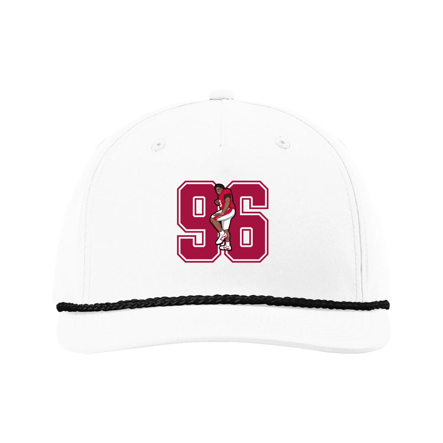 Five-Panel Classic Rope Cap — Number in White