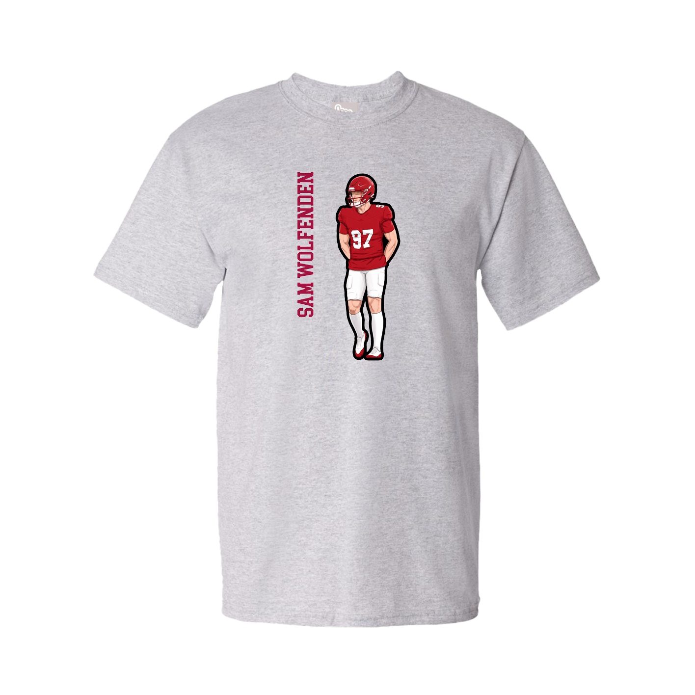 Tee — Name Vertical in Grey