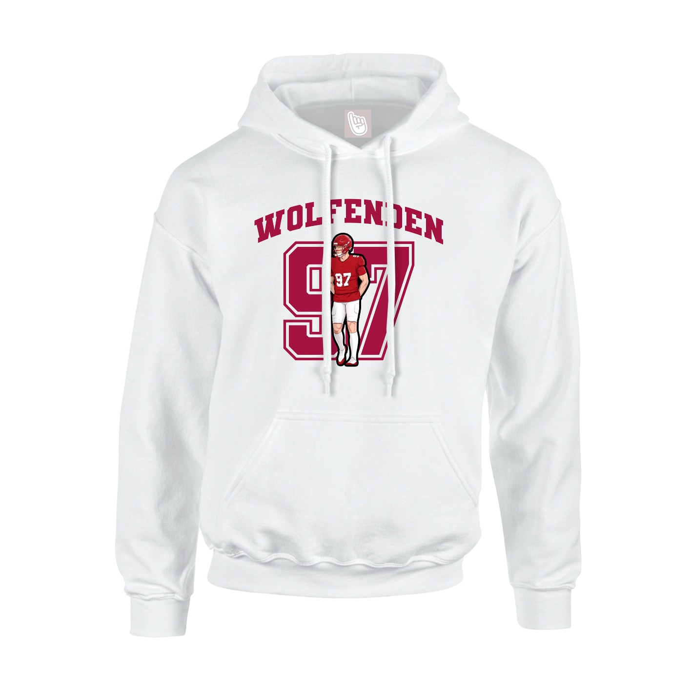 Hoodie — Number in White