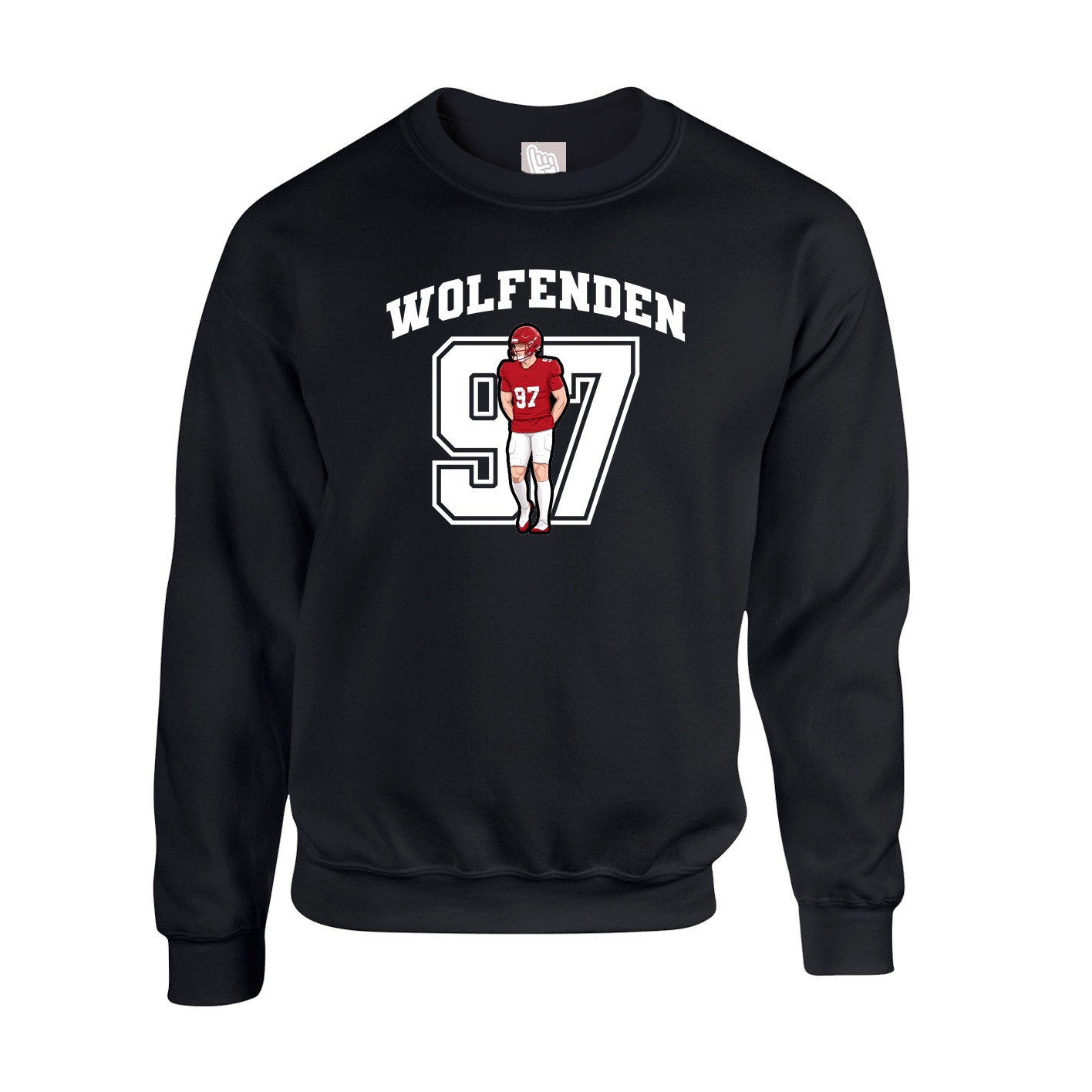 Fleece Crew — Number in Black
