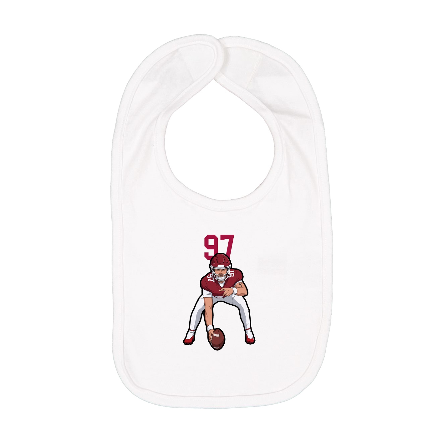 Infant Bib — Number Top in White