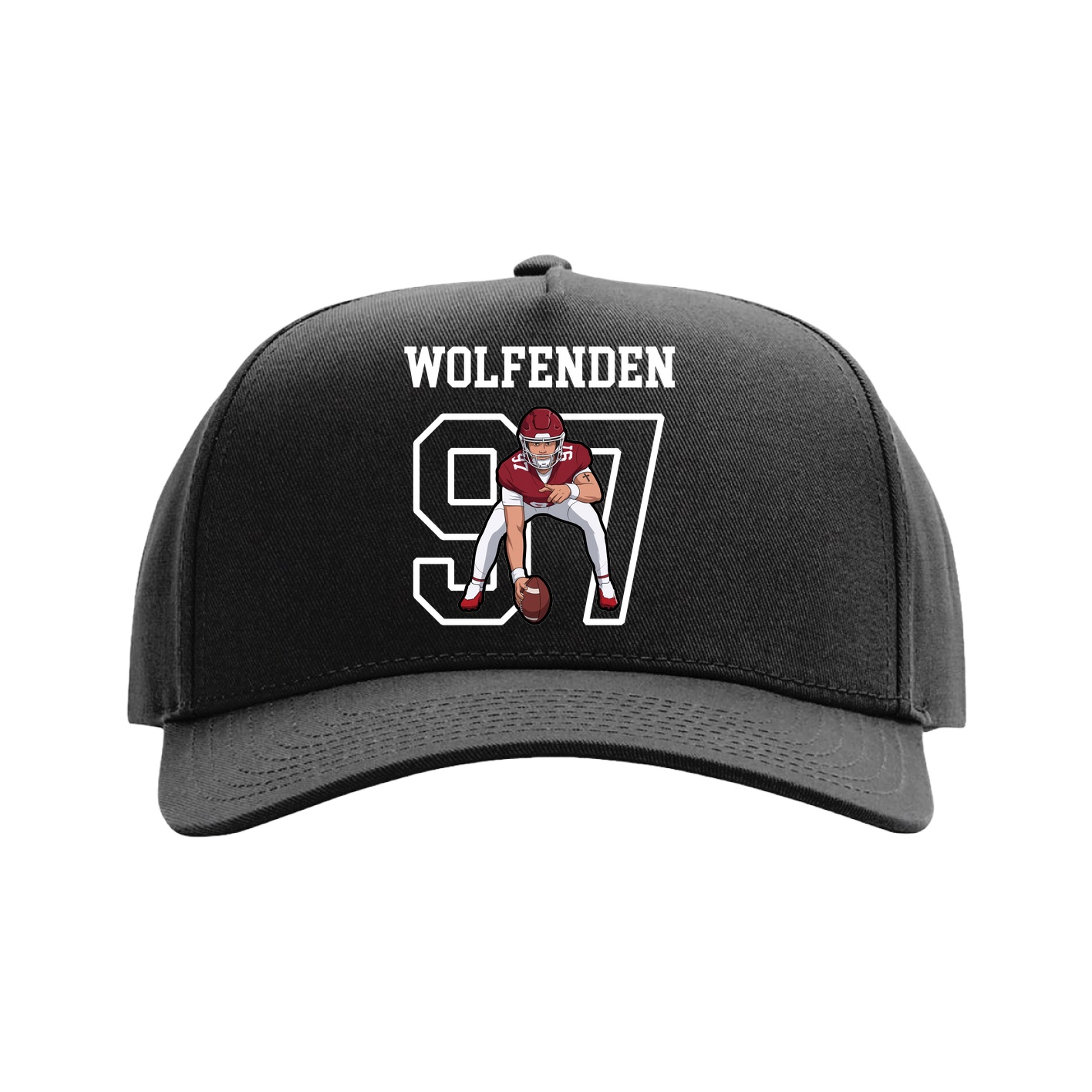 Full Fabric Five-Panel Champ Cap — Shirsey in Black