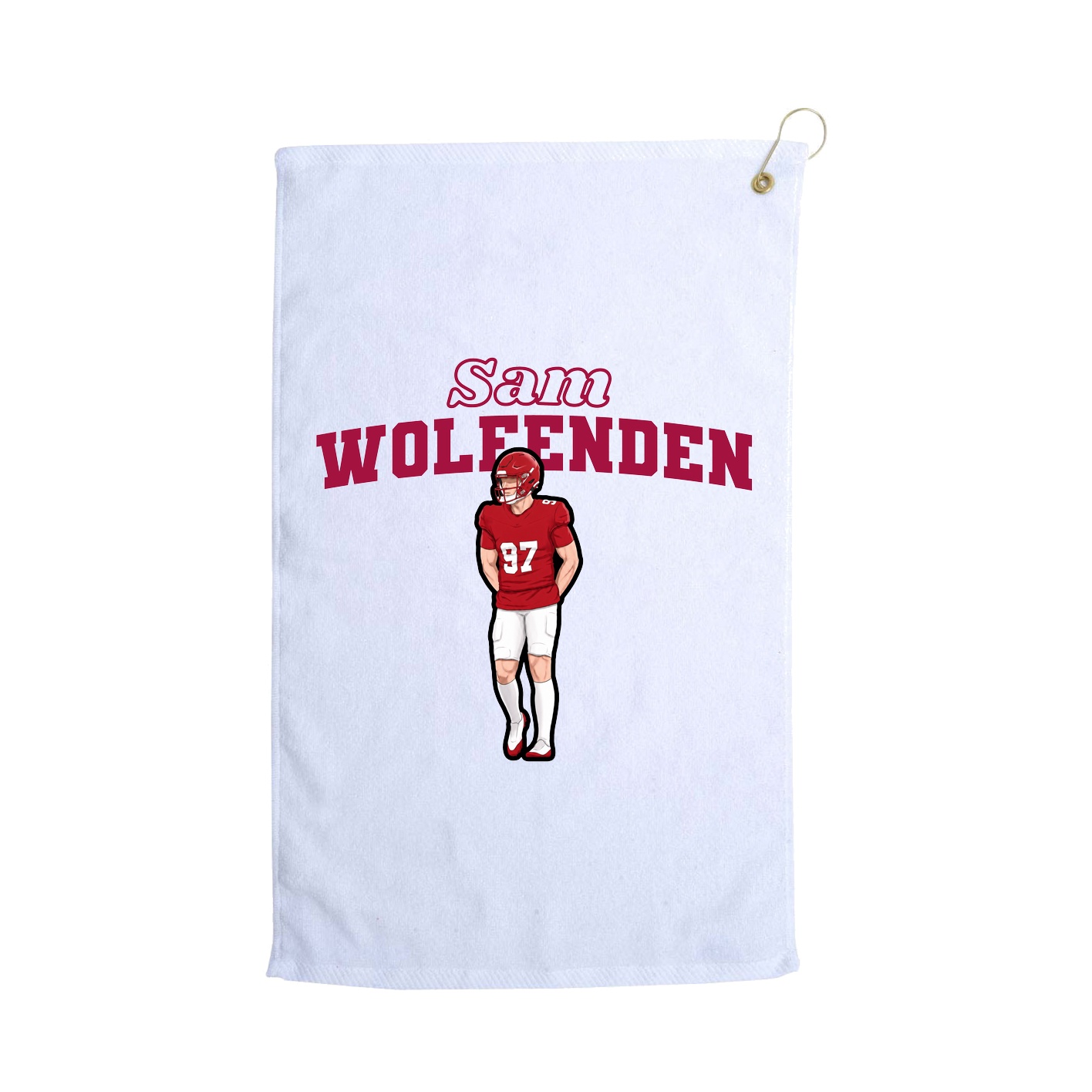 Golf Towel — Name Arch in White