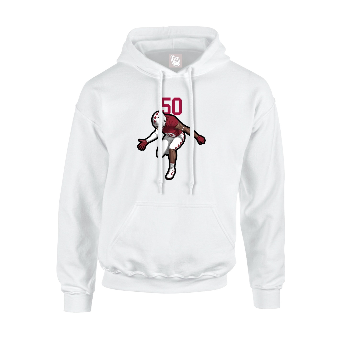 Youth Hoodie — Number Top in White