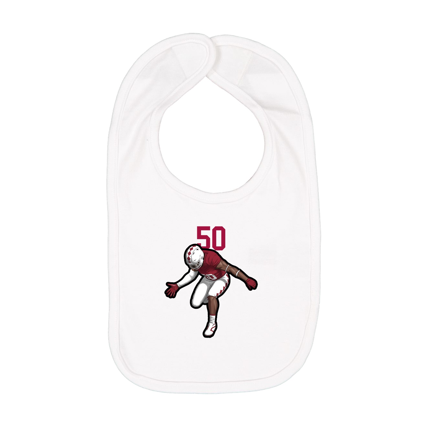 Infant Bib — Number Top in White