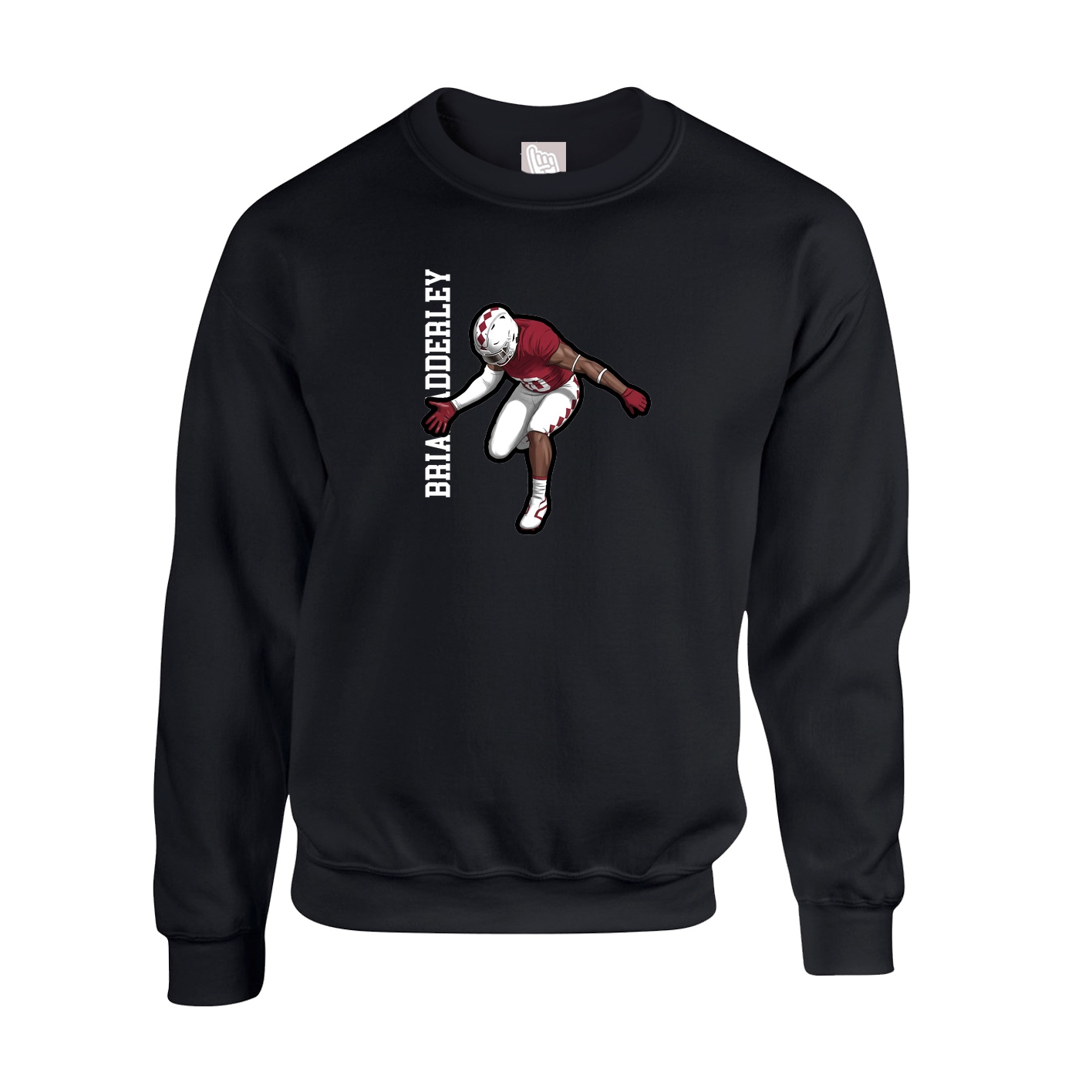 Fleece Crew — Name Vertical in Black