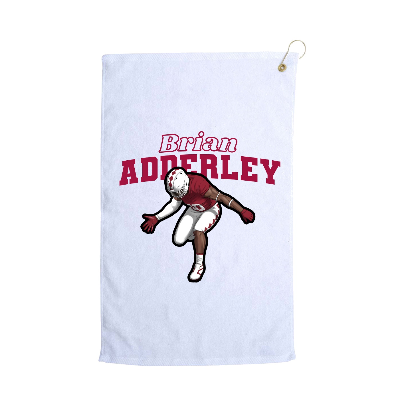 Golf Towel — Name Arch in White