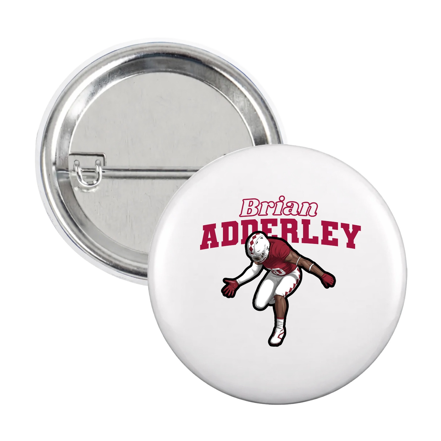 Game Day Button — Name Arch in White