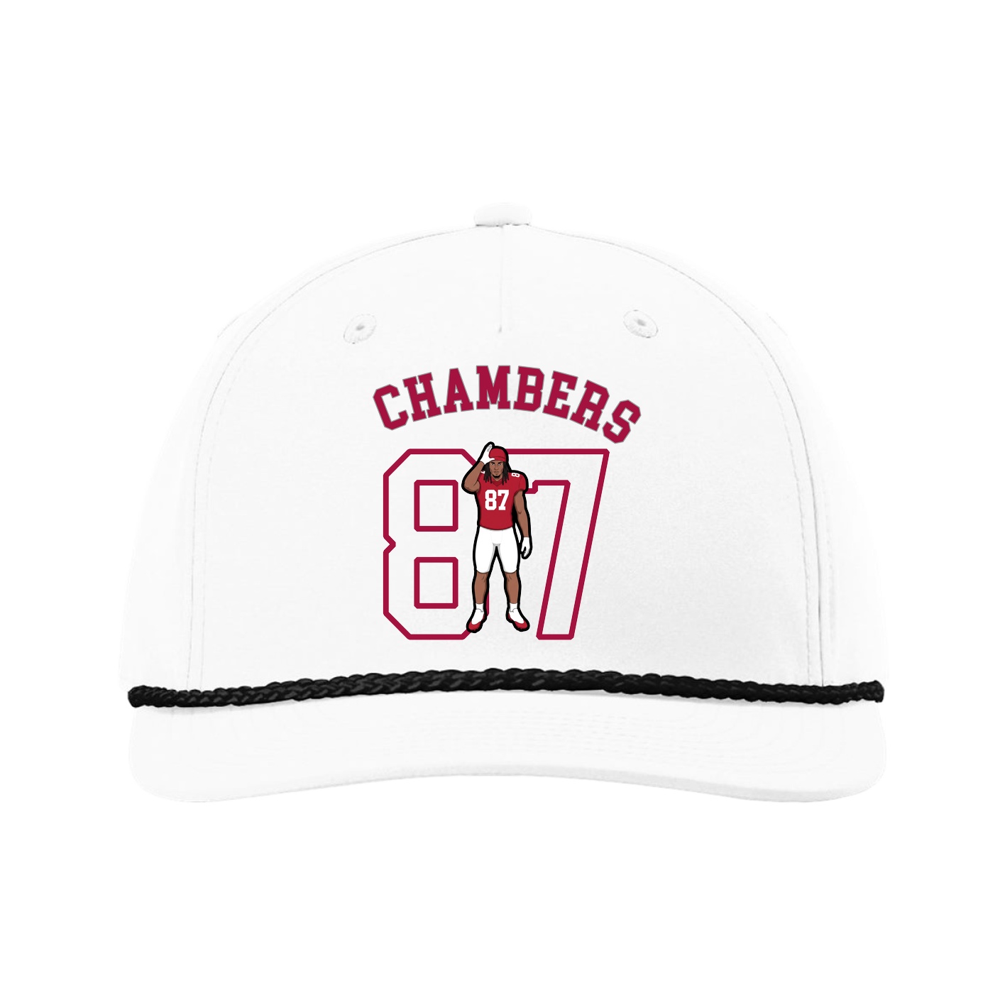 Five-Panel Classic Rope Cap — Shirsey Arch in White