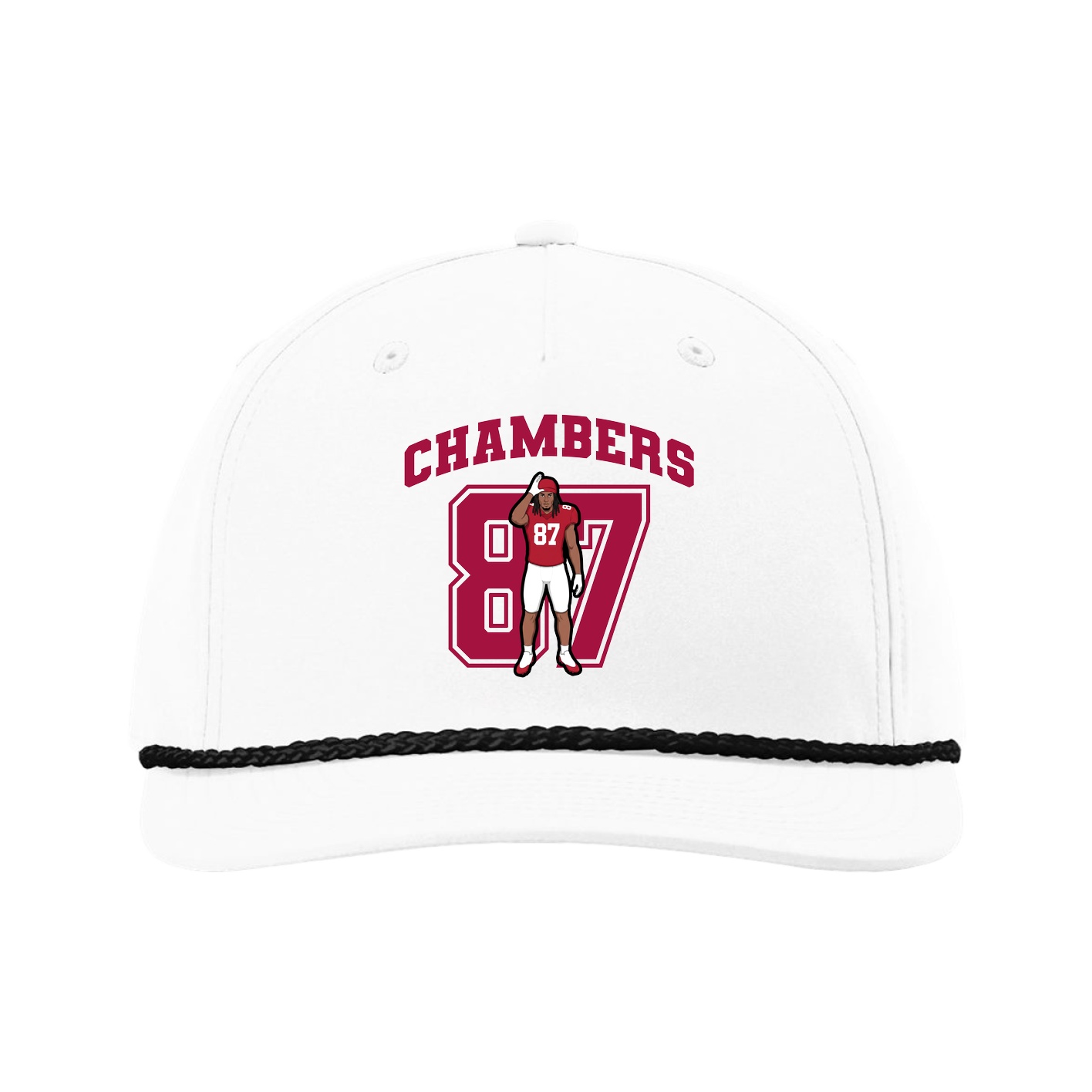 Five-Panel Classic Rope Cap — Number in White