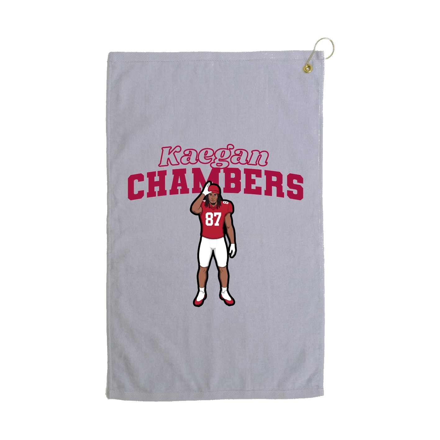 Golf Towel — Name Arch in Grey