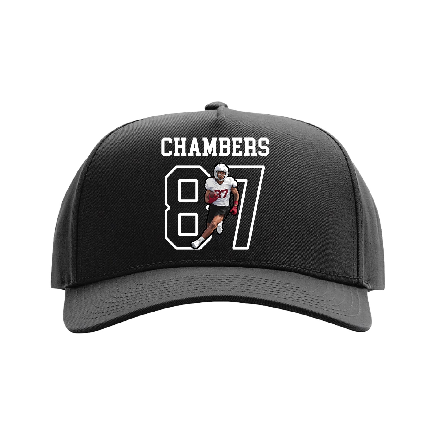 Full Fabric Five-Panel Champ Cap — Shirsey in Black