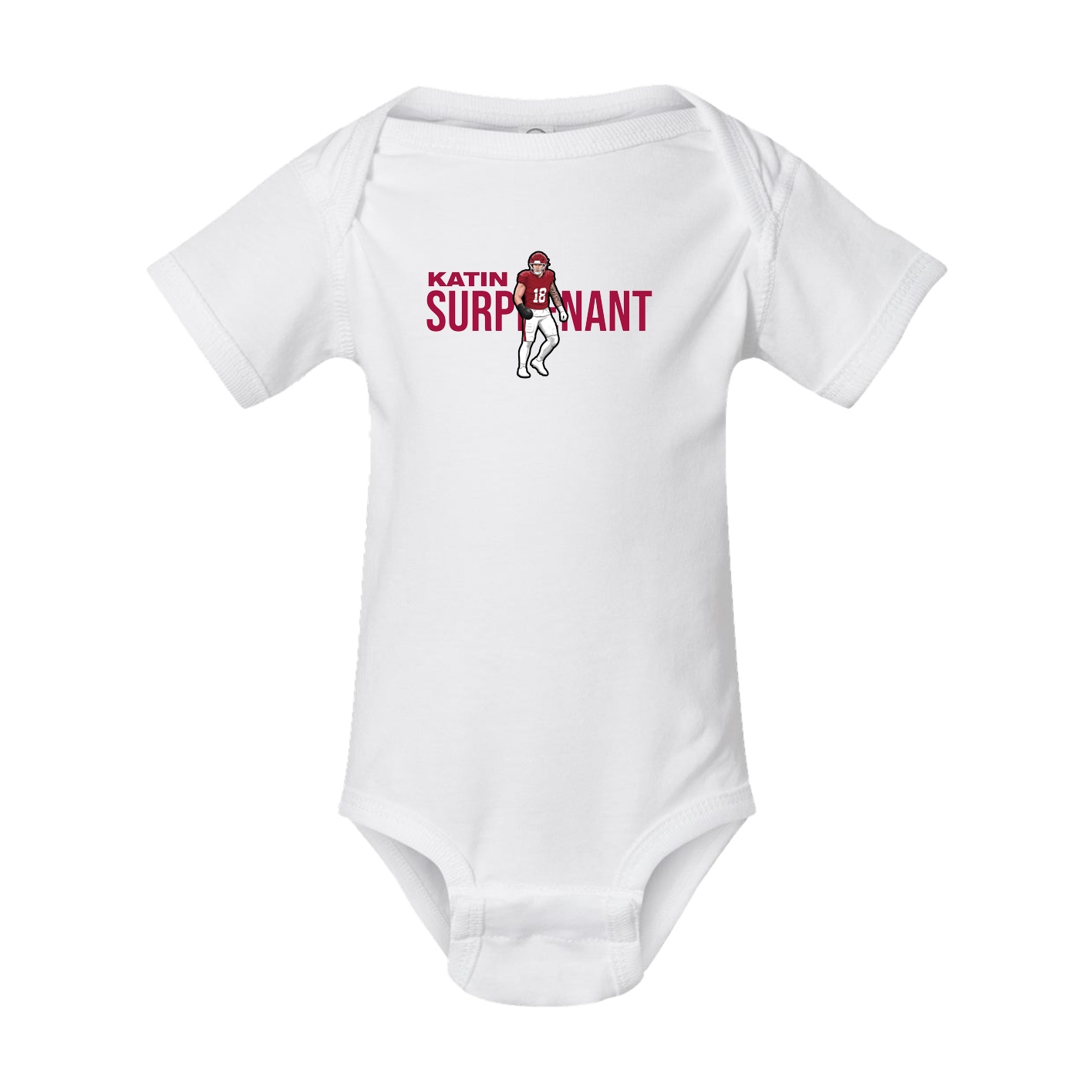 Baby Onesie — Player Name in White