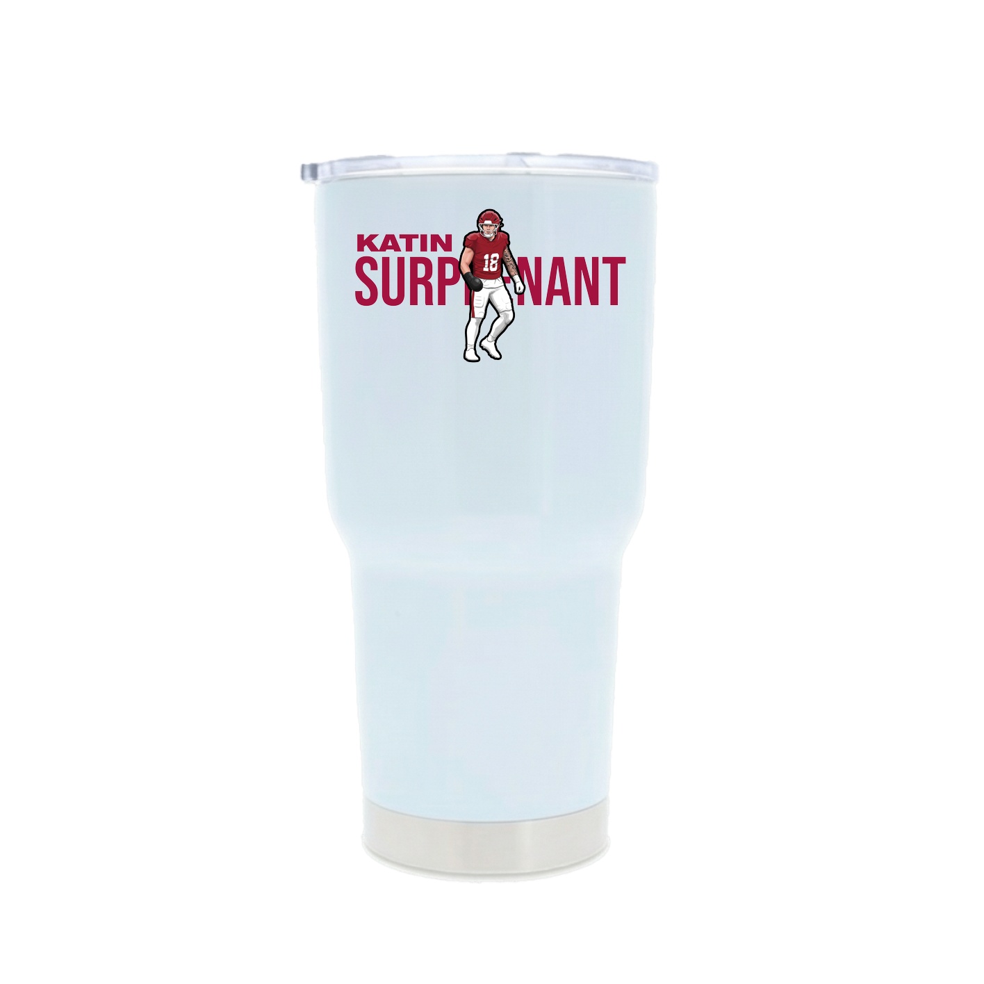 30oz Stainless Steel Tumbler — Player Name in White
