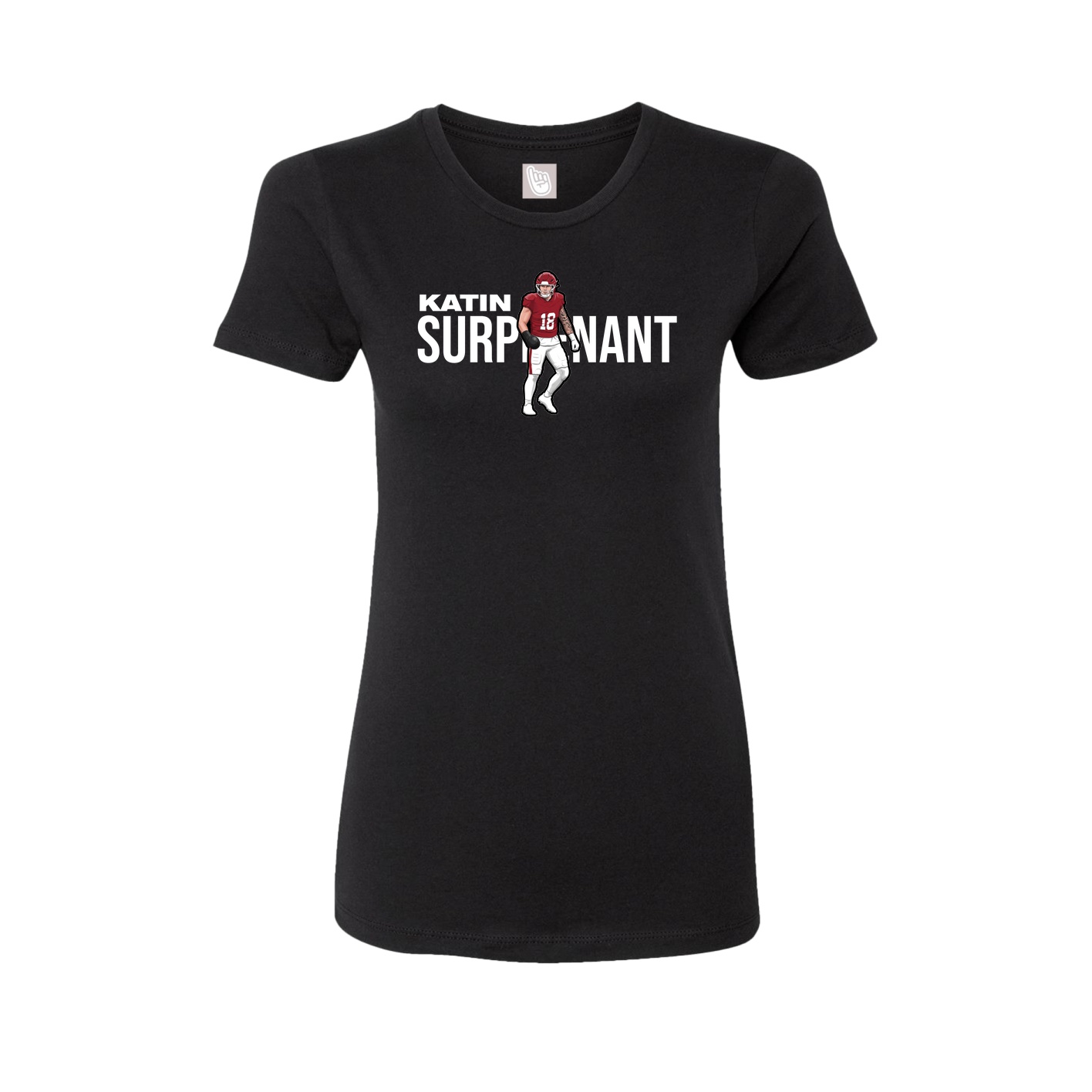 Fitted Women's Tee — Player Name in Black