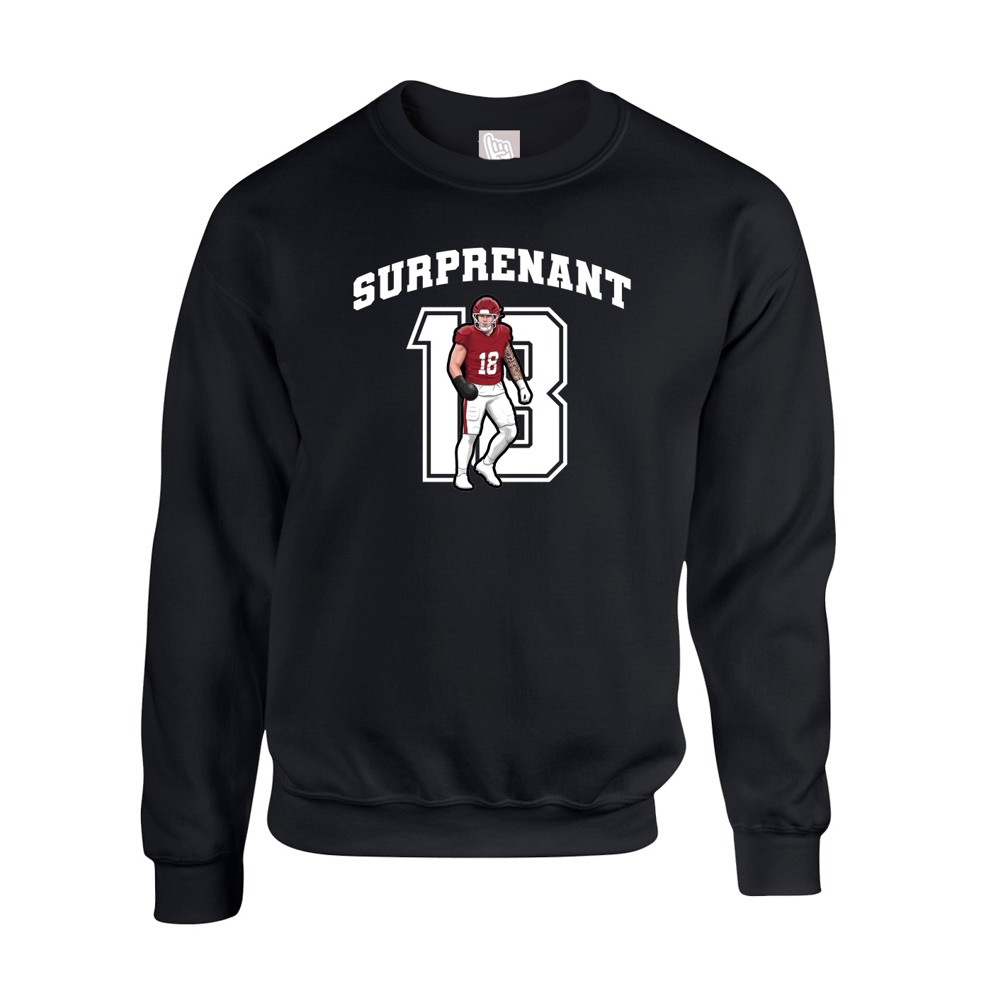 Fleece Crew — Number in Black