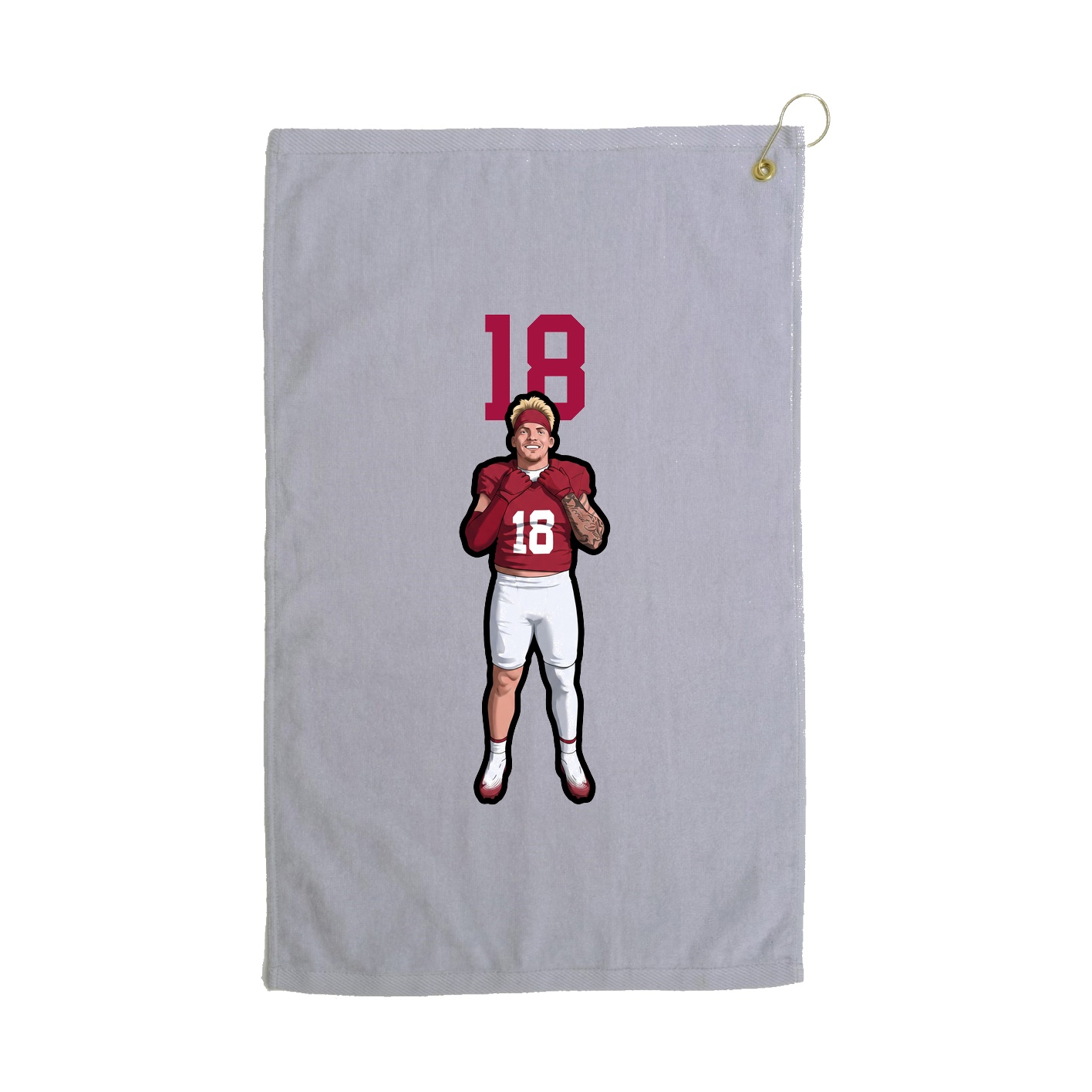 Golf Towel — Number Top in Grey
