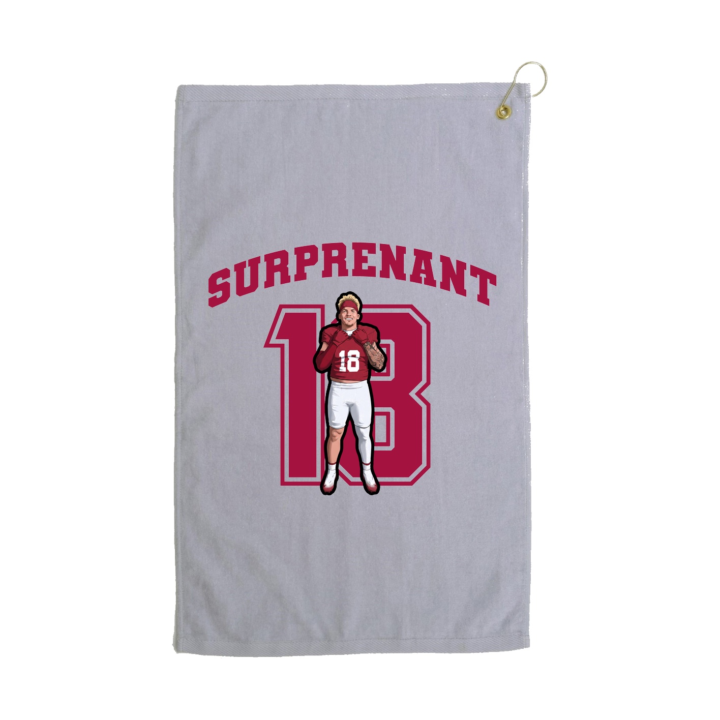 Golf Towel — Number in Grey