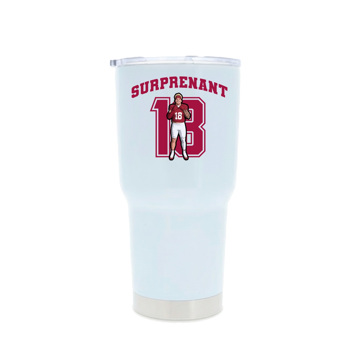30oz Stainless Steel Tumbler — Number in White