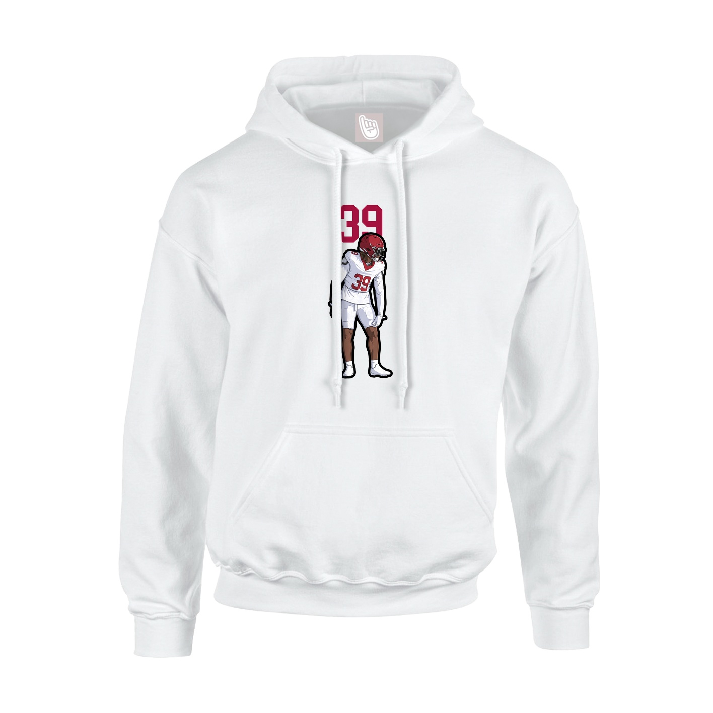 Youth Hoodie — Number Top in White