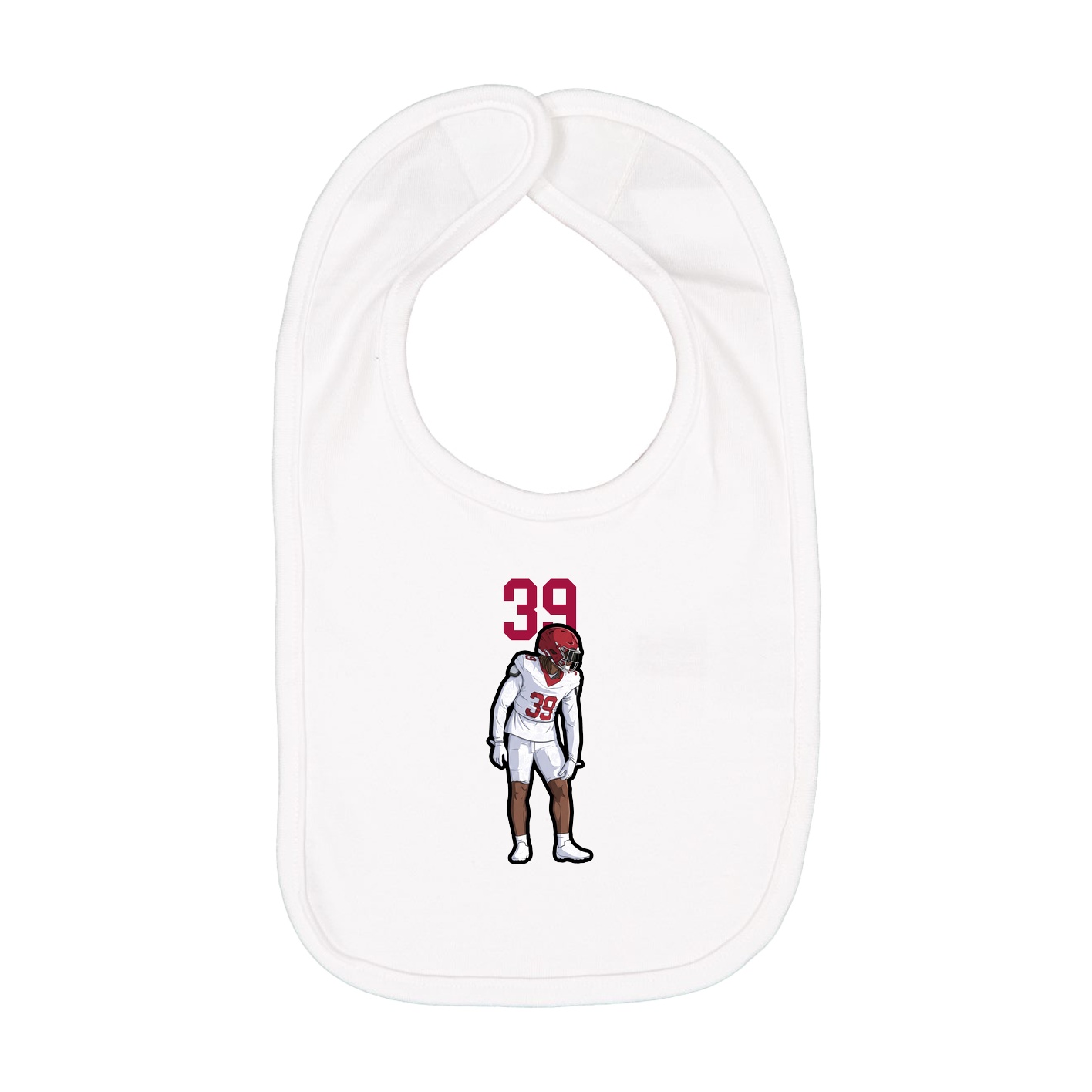 Infant Bib — Number Top in White