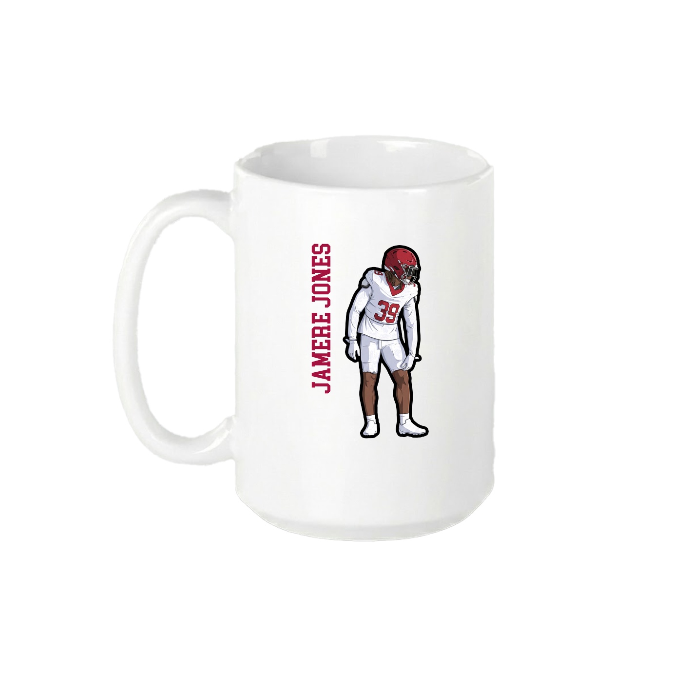 15oz Coffee Mug — Name Vertical in White