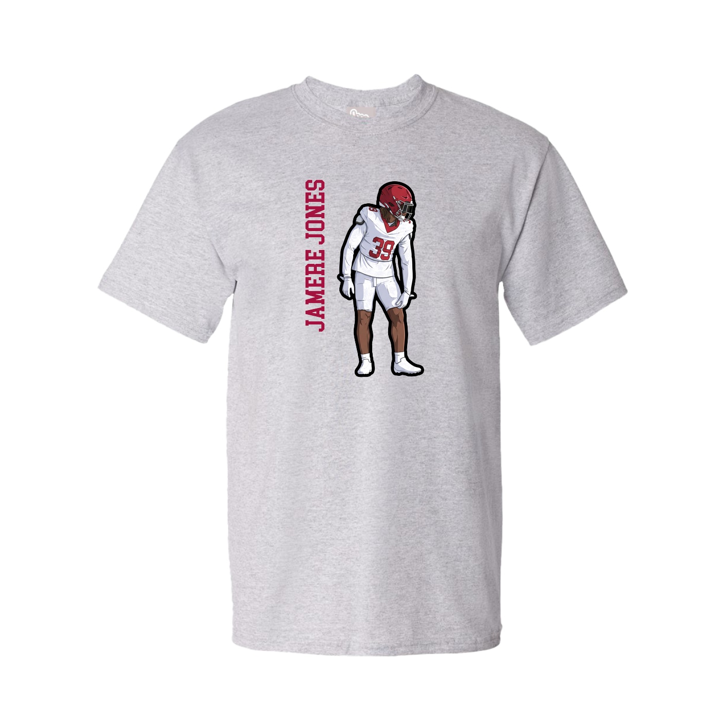 Tee — Name Vertical in Grey