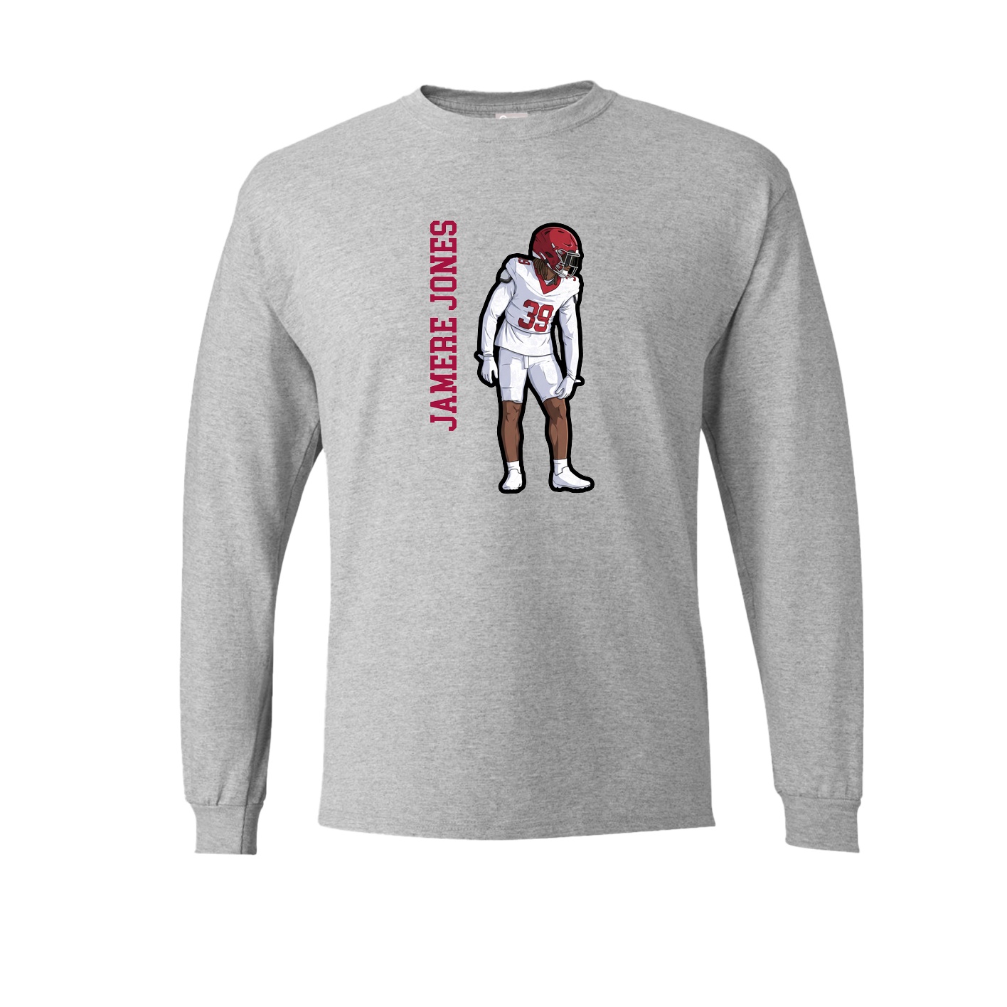 Long Sleeve Tee — Name Vertical in Grey