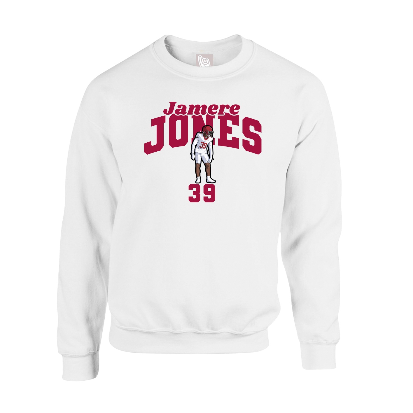 Fleece Crew — Signature Arch in White
