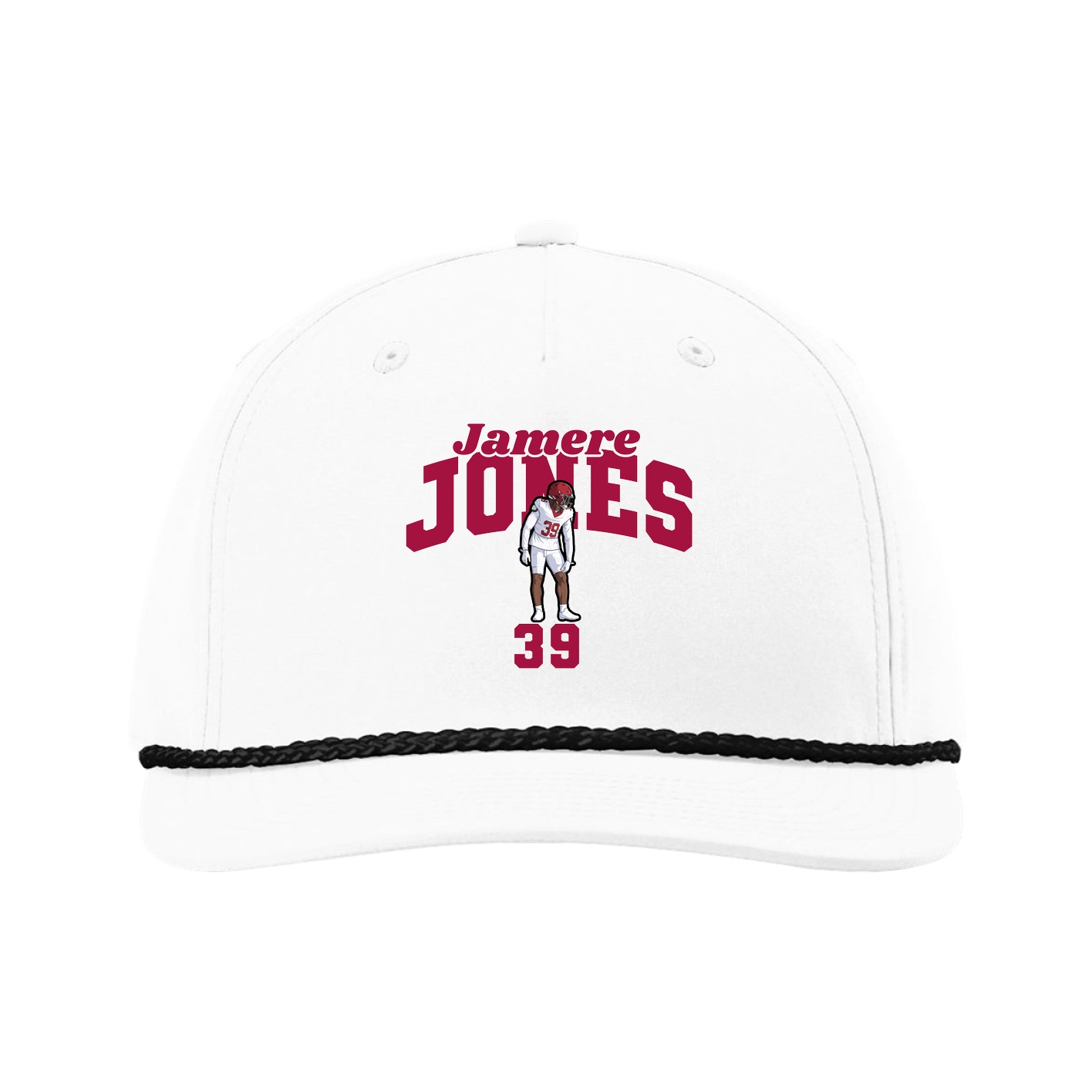 Five-Panel Classic Rope Cap — Signature Arch in White