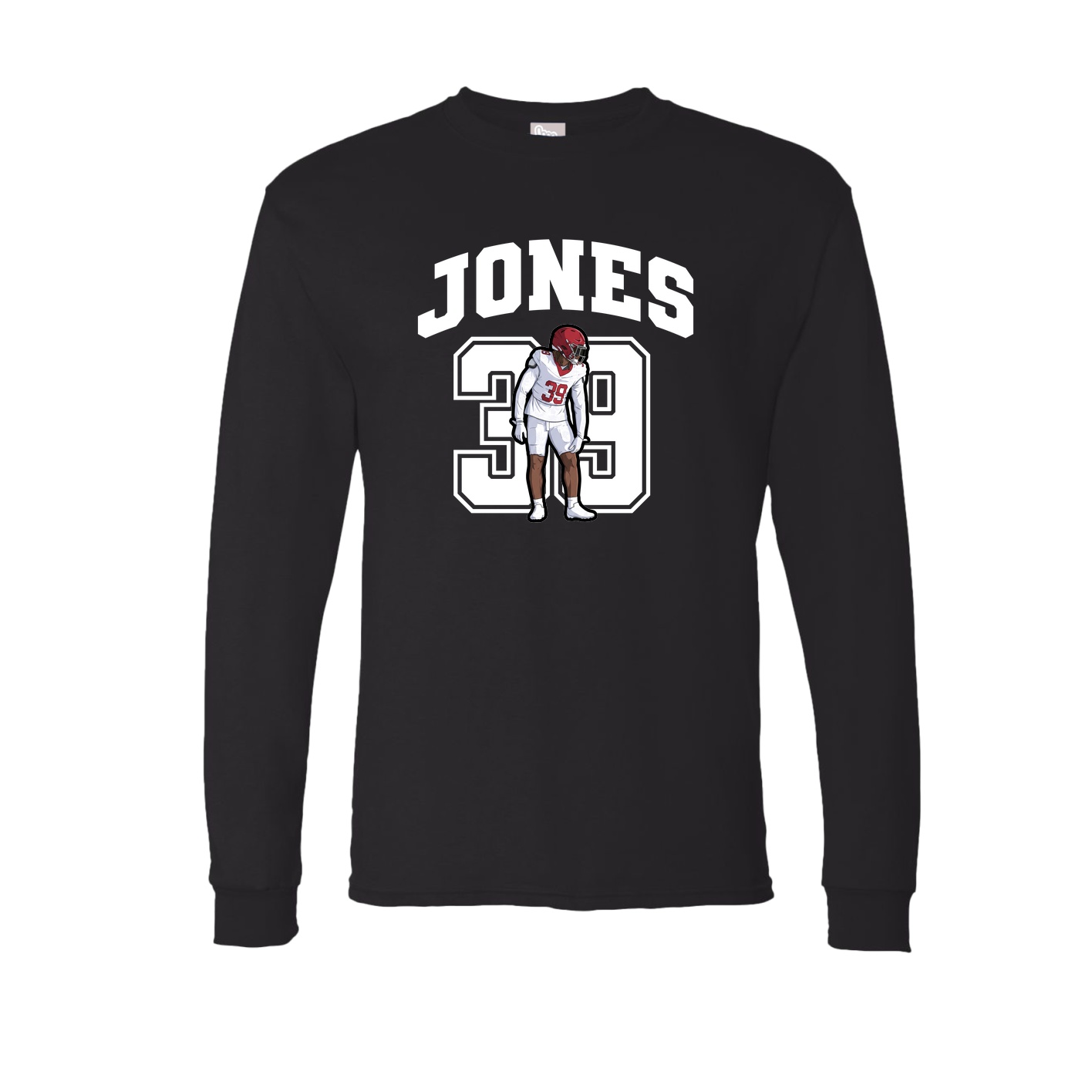 Long Sleeve Tee — Number in Black