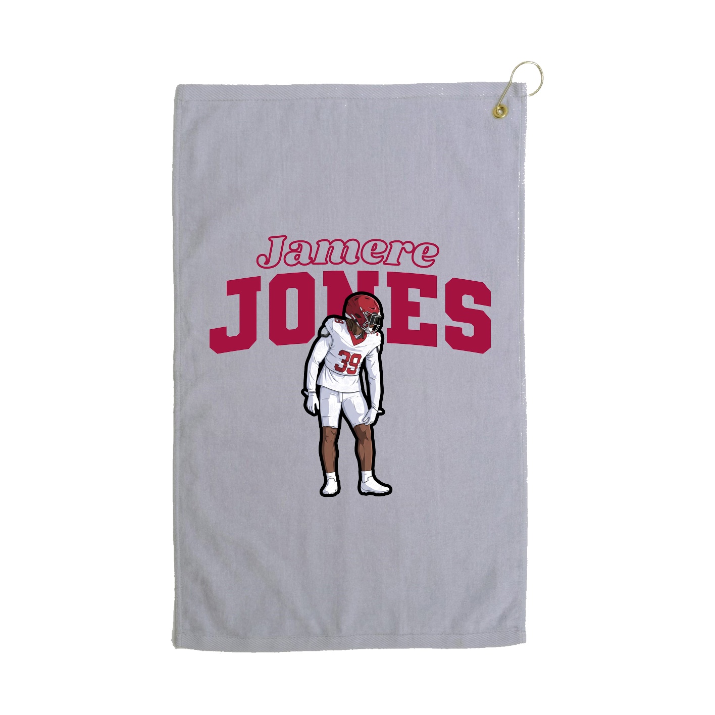 Golf Towel — Name Arch in Grey