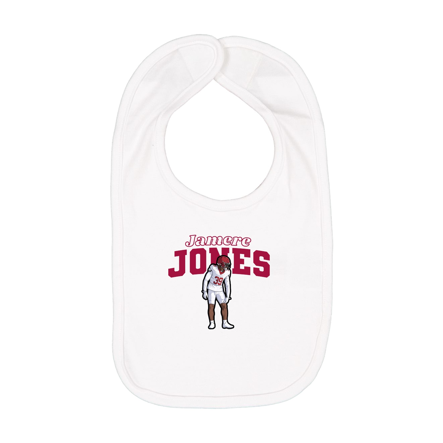 Infant Bib — Name Arch in White