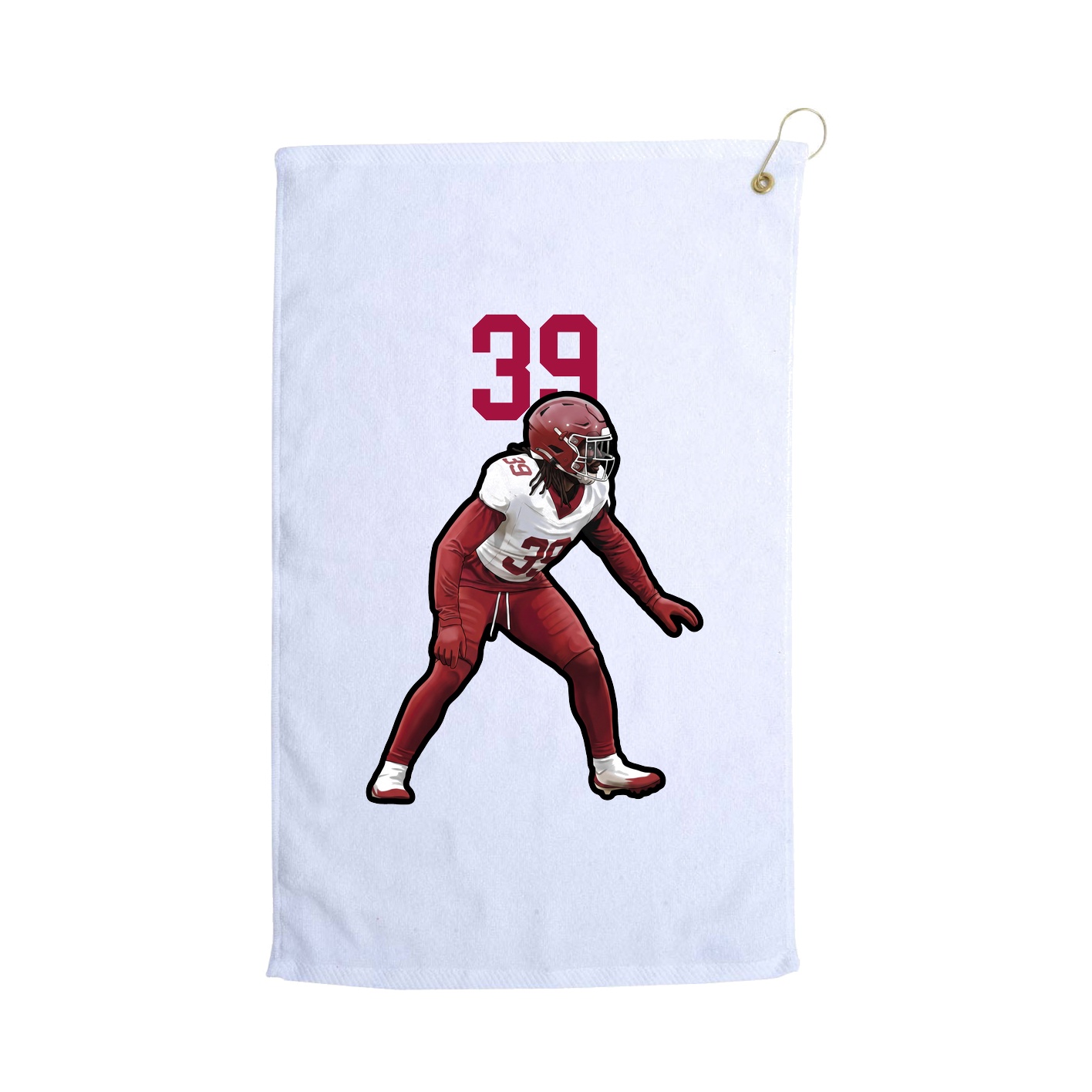 Golf Towel — Number Top in White