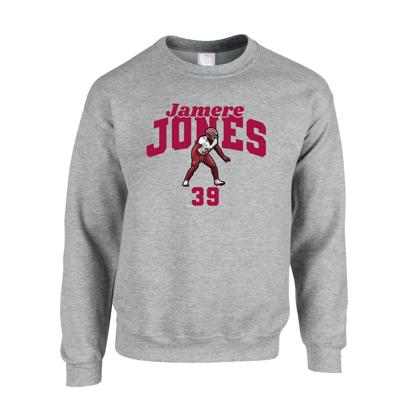 Fleece Crew — Signature Arch in Grey