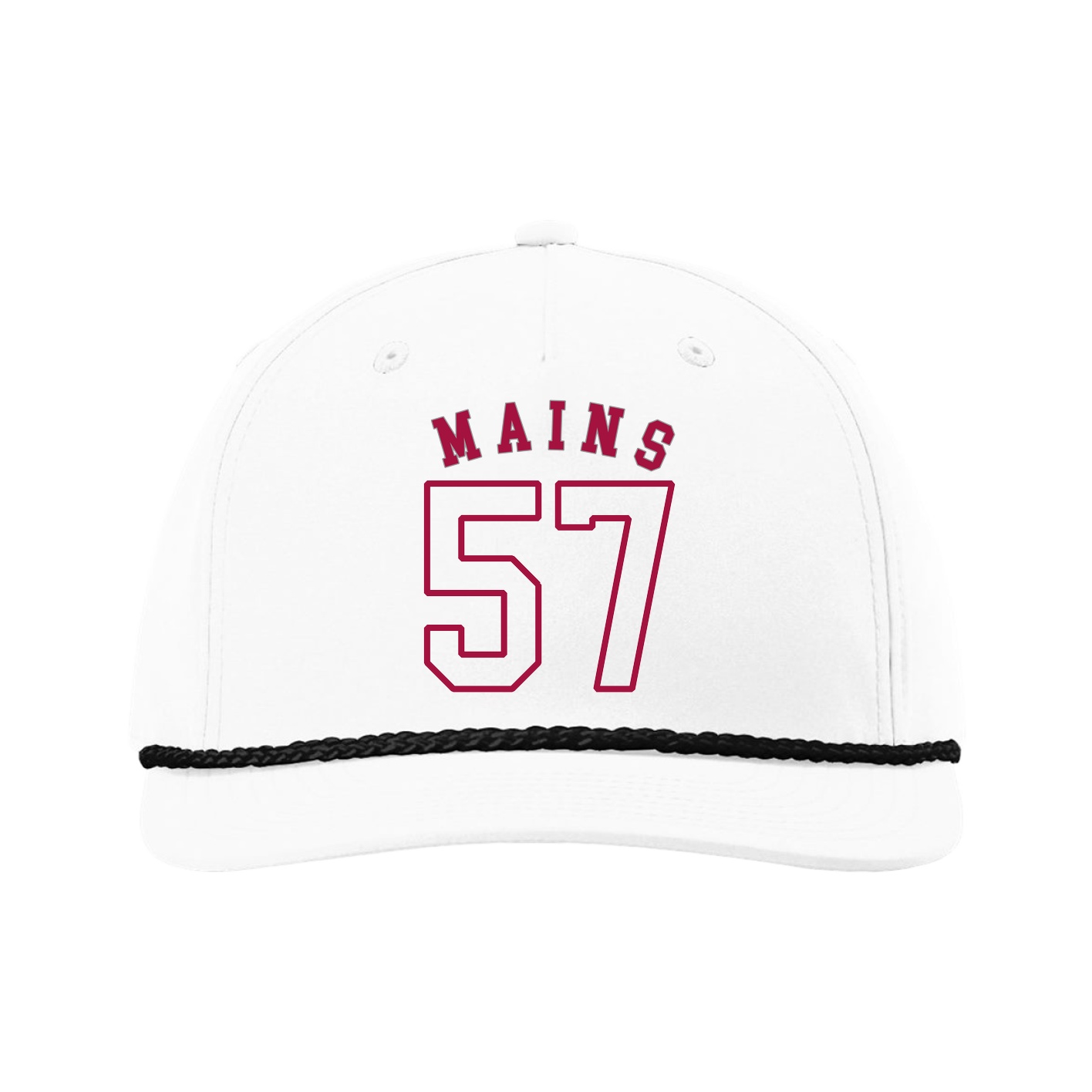 Five-Panel Classic Rope Cap — Shirsey Arch in White